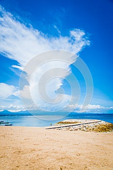 Pristine beach bathed by the Bali Sea