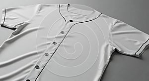 Blank White Baseball Jersey Mockup with Black Trim