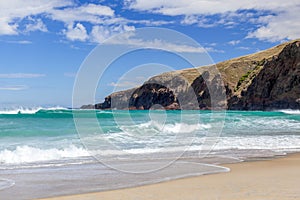 The coastline at Sandfly Bay