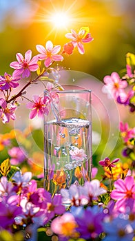 A pristine glass brims