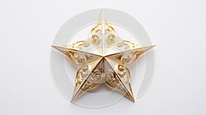 pristine gold star white background