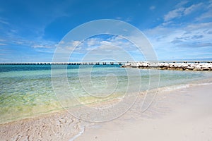 Pristine sandy beach photo