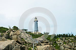 Pristine sea with rocky cliff a.t Dai Lanh cape point, Mui Dien, Phu Yen province, easternmost of Viet nam