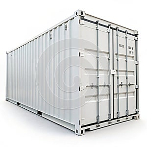 Pristine Shipping Container on white background
