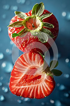 Pristine Strawberry Cut Art AI Generated