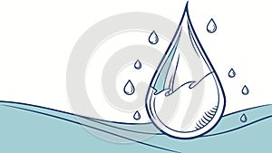 Pristine Water Drop Vector Icon with Ripples, vector design Generative AI