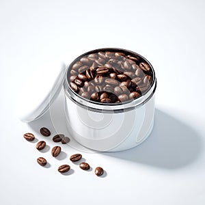 Coffee Beans in White Jar