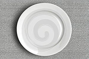Pristine White Plate on Textured Background