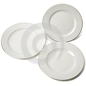 Pristine white plates isolated