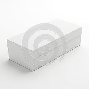 A pristine white rectangular box with a lid resting on a plain surface