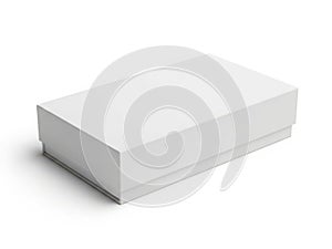 A pristine white rectangular box with a matte finish standing upright