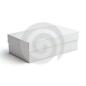 A pristine white rectangular box with a textured surface and a lid