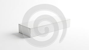 A pristine white rectangular box with a textured surface on a plain background