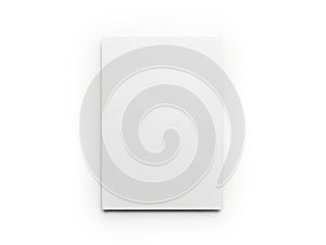 A pristine white rectangular object standing upright against a stark white background