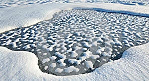 Snow Covered Ice Texture Patchy White Dusting Footprint-Free Pristine Winter Background