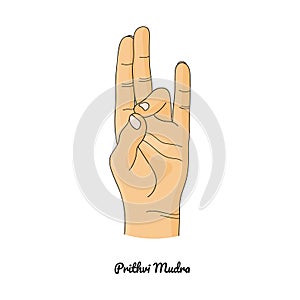 Prithvi Mudra / Gesture of Earth. Vector