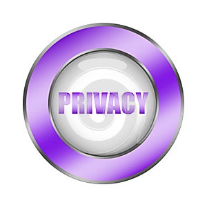 Privacy button icon. Purple data symbol. Security protect sign. Vector shield element