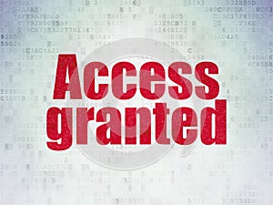 Privacy concept: Access Granted on Digital Data Paper background