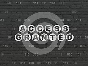 Privacy concept: Access Granted on wall background