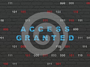 Privacy concept: Access Granted on wall background