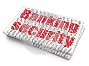 Privacy concept: Banking Security on Newspaper background