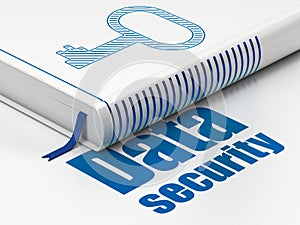 Privacy concept: book Key, Data Security on white background