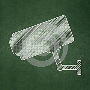 Privacy concept: Cctv Camera on chalkboard