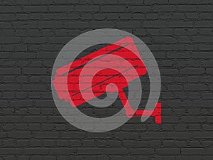 Privacy concept: Cctv Camera on wall background