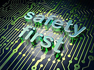 Privacy concept: circuit board Safety First