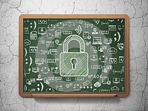 Privacy concept: Closed Padlock on School Board