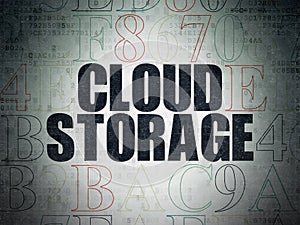 Privacy concept: Cloud Storage on Digital Data Paper background