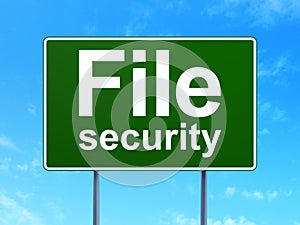Privacy concept: File Security on road sign background