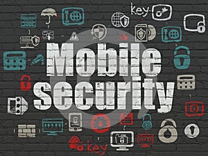 Privacy concept: Mobile Security on wall background