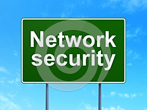 Privacy concept: Network Security on road sign