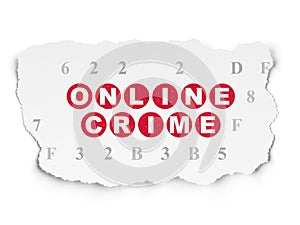 Privacy concept: Online Crime on Torn Paper background