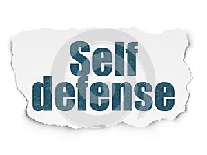 Privacy concept: Self Defense on Torn Paper background