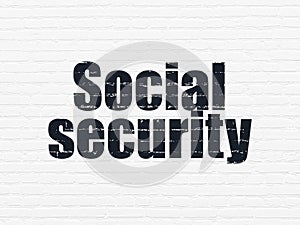 Privacy concept: Social Security on wall background