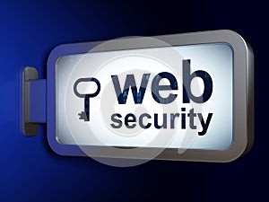 Privacy concept: Web Security and Key on billboard background