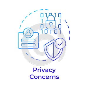 Privacy concerns blue gradient concept icon