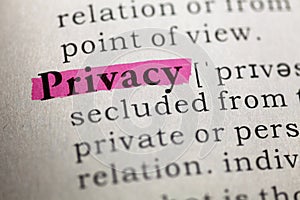 Definition of the word privacy