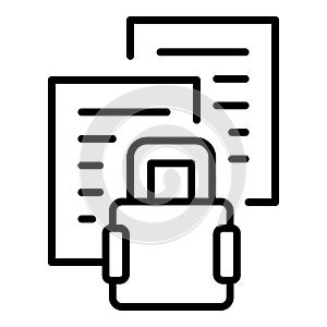 Privacy files icon outline vector. Confidential document