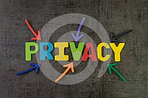 Privacy, GDPR or General Data Protection Regulation concept, col