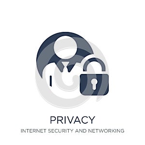 Privacy icon. Trendy flat vector Privacy icon on white background from Internet Security and Networking collection