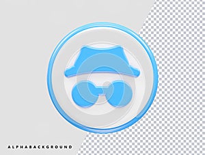 Privacy icon vector illustration element 3d rendering transparent eps