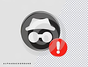Privacy icon vector illustration element 3d rendering transparent eps