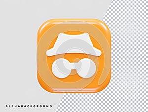 Privacy icon vector illustration element 3d rendering transparent eps