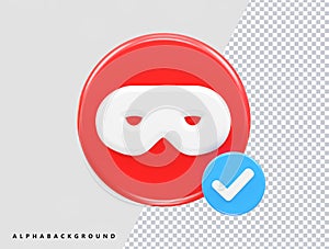 Privacy icon vector illustration element 3d rendering transparent eps