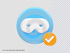 Privacy icon vector illustration element 3d rendering transparent eps