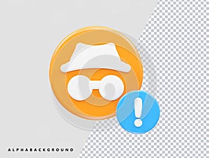 Privacy icon vector illustration element 3d rendering transparent eps