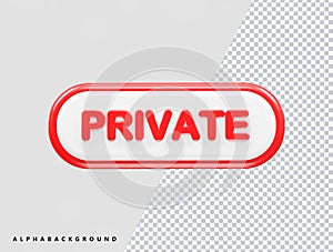Privacy icon vector illustration element 3d rendering transparent eps